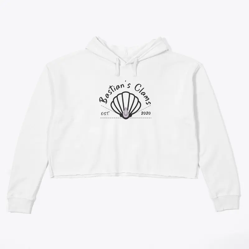 My Clams Crop Hoodie White